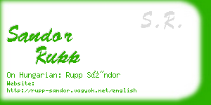 sandor rupp business card